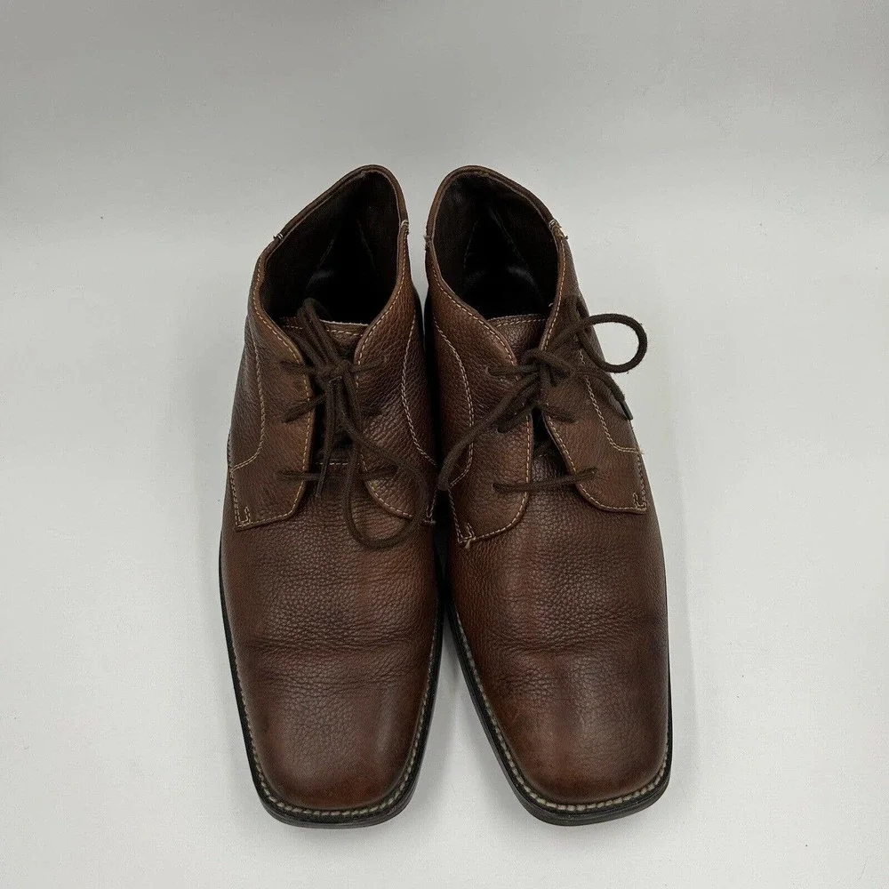 Alfani Chukka Boots Mens 8.5M Brown Soft Leather Lace Up‎ 09-94848